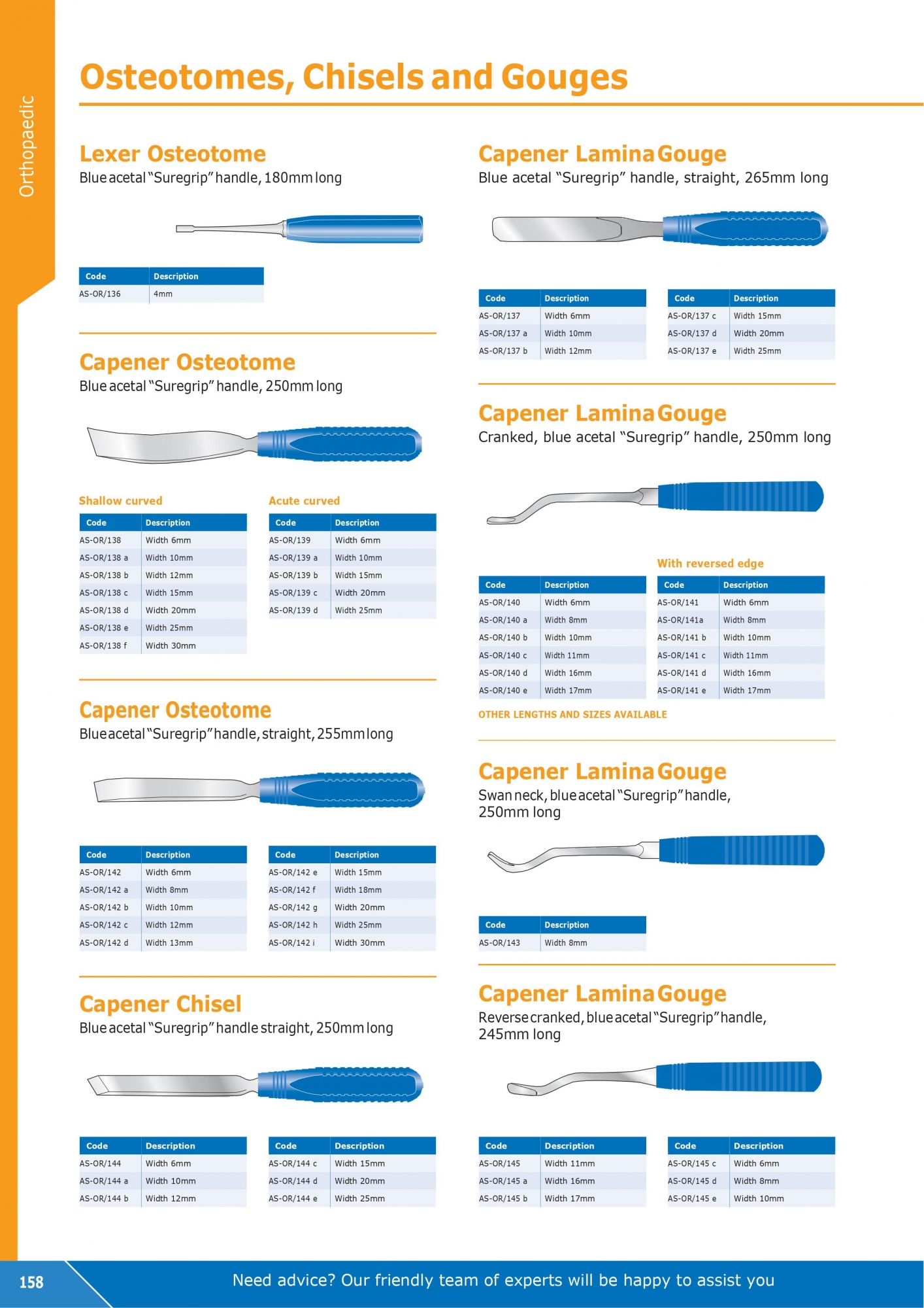 Osteotomes, Chisels and Gouges